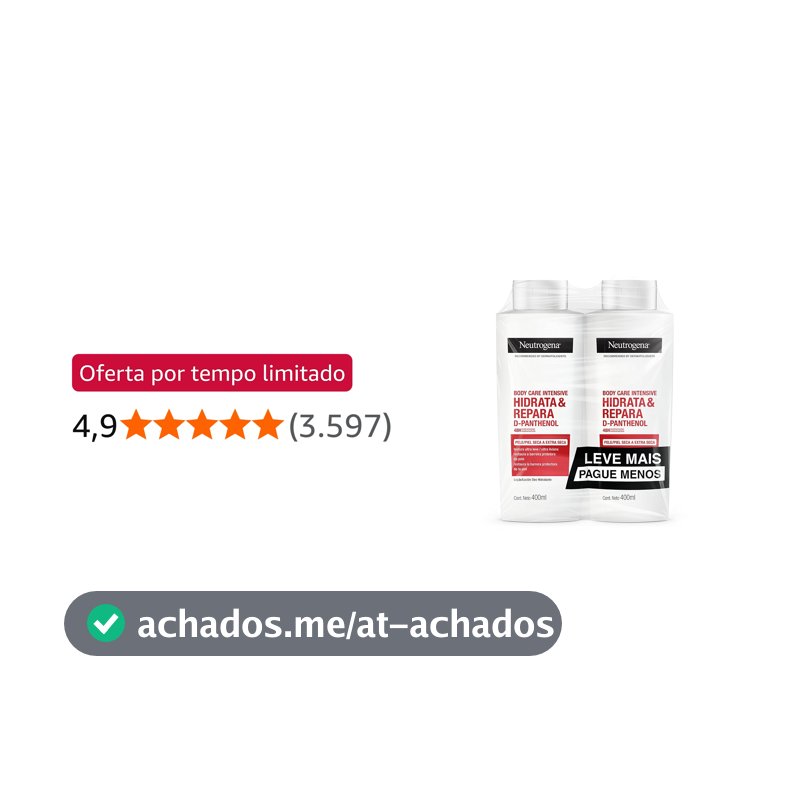 Creme Hidratante Neutrogena Hidrata&Repara, Kit 2 Unidades de 400ml