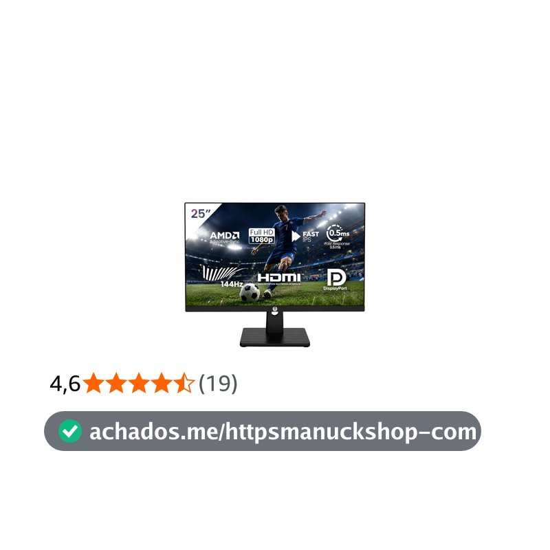Monitor Gamer 25'' 144hz 0.5ms 1920x1080 HDR10 Resolução FHD HDMI/DP Painel IPS VESA Alta Taxa de Atualização