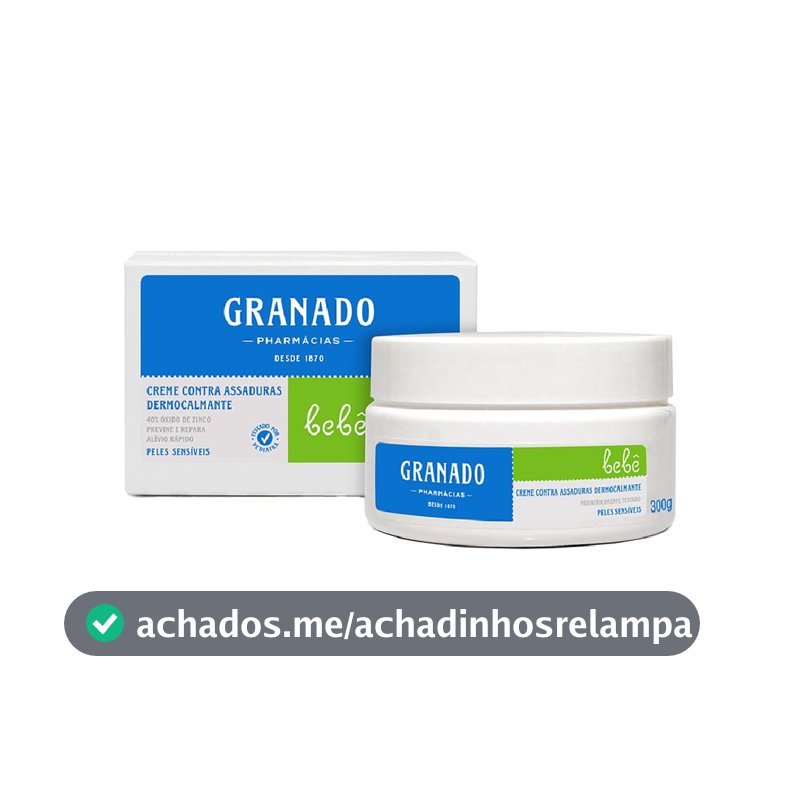 Granado Creme Assaduras Dermocalmante Bebê, Peles Sensíveis, 300g