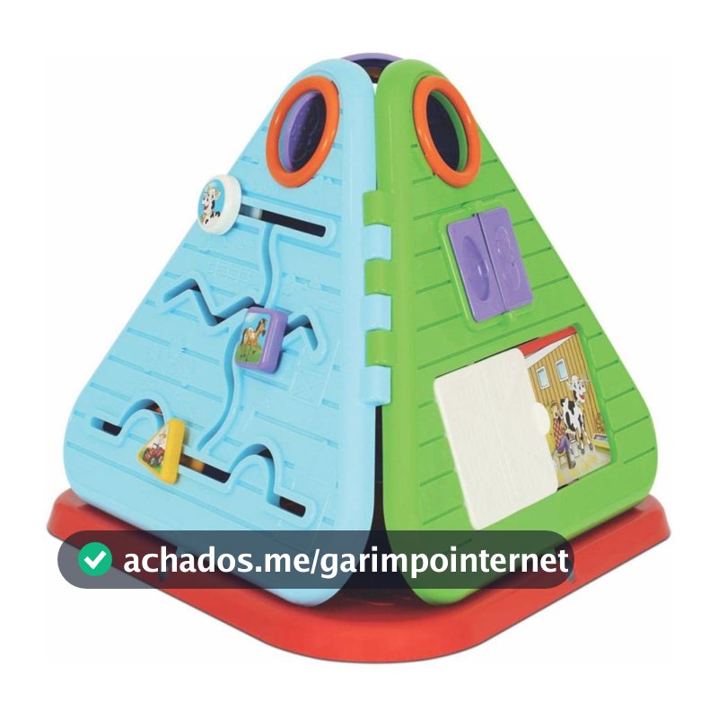 Mercotoys Pirâmide Educativa Festa na Fazenda - Brinquedo Educativo com Escorregador de Bolinhas, Labirinto, Livrinho e Portinha