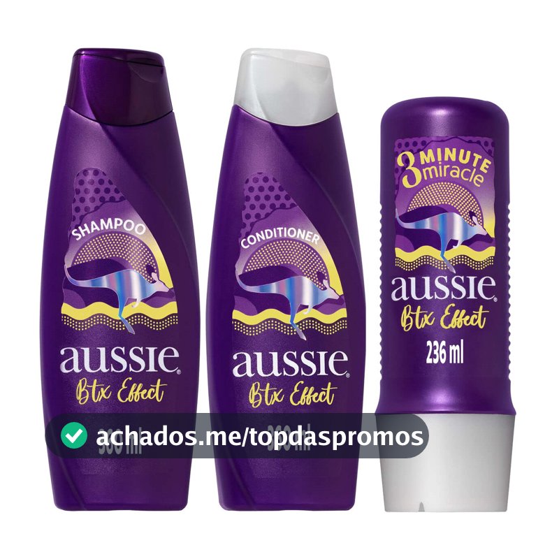 Kit Aussie Btx Effect Shampoo 360ml + Condicionador 360ml + 3MM 236ml