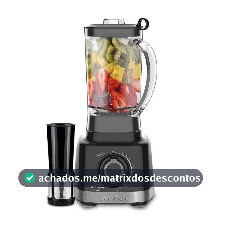 Liquidificador Turbo, Blq1300p, 1400W, 3L, Chumbo, 127v, Britânia