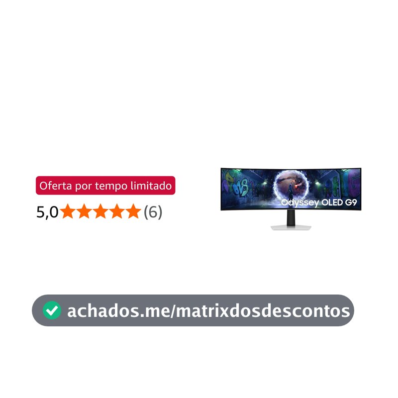 Monitor Samsung Odyssey OLED G9 49", DQHD, 240Hz, 0.03ms, ajuste de altura, G-sync, FreeSync Premium Pro, DP, HDMI, Micro HDMI, prata