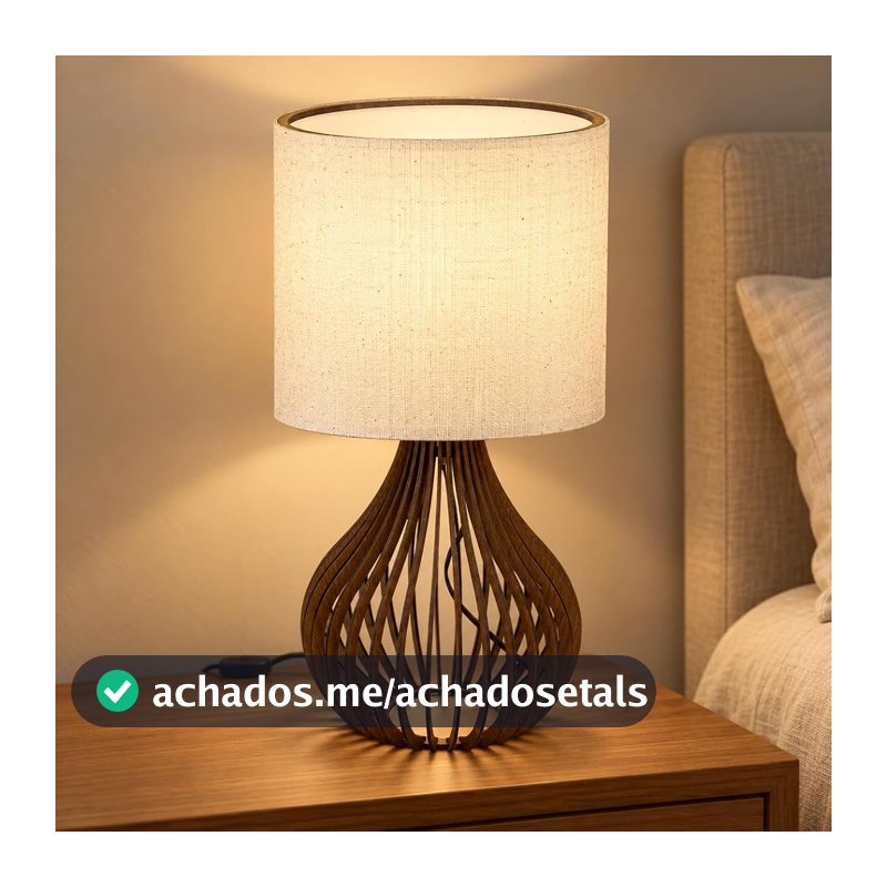 Abajur Luminária Bellis 41 Cm Cúpula Clara Decoração Artesanalmente Bivolt