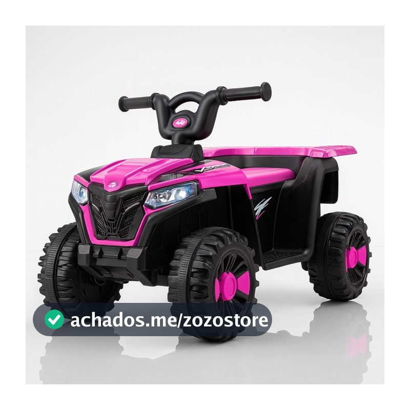 Mini Quadriciclo Elétrico Infantil Bateria 6V com Luz e Som Rosa