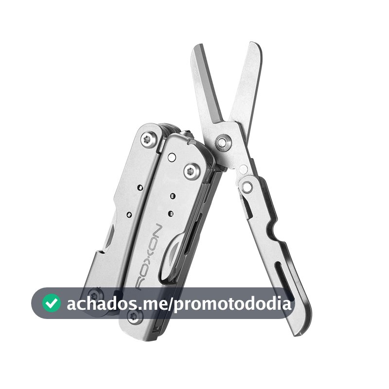 ROXON Mini multiferramenta M2 14 em 1, pequena, leve, com tesoura dobrável, mini tempestade com conjunto de 9 peças + suporte multiferramentas