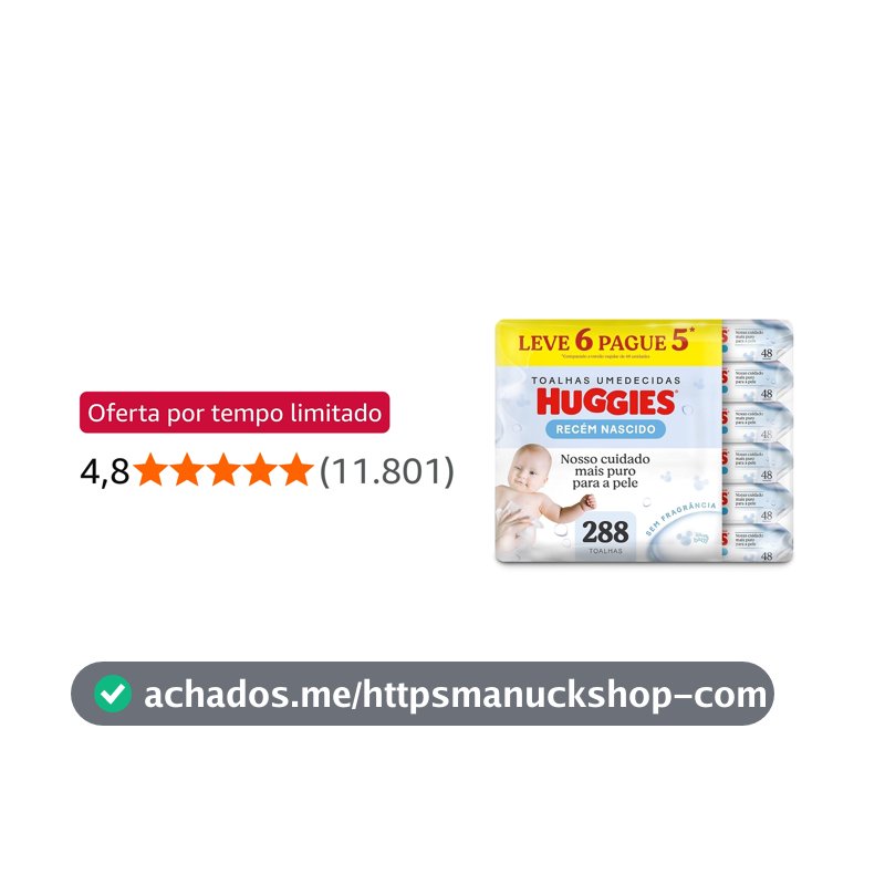 Lenços Umedecidos Huggies Recém-Nascido Sem Fragrância 6x48U