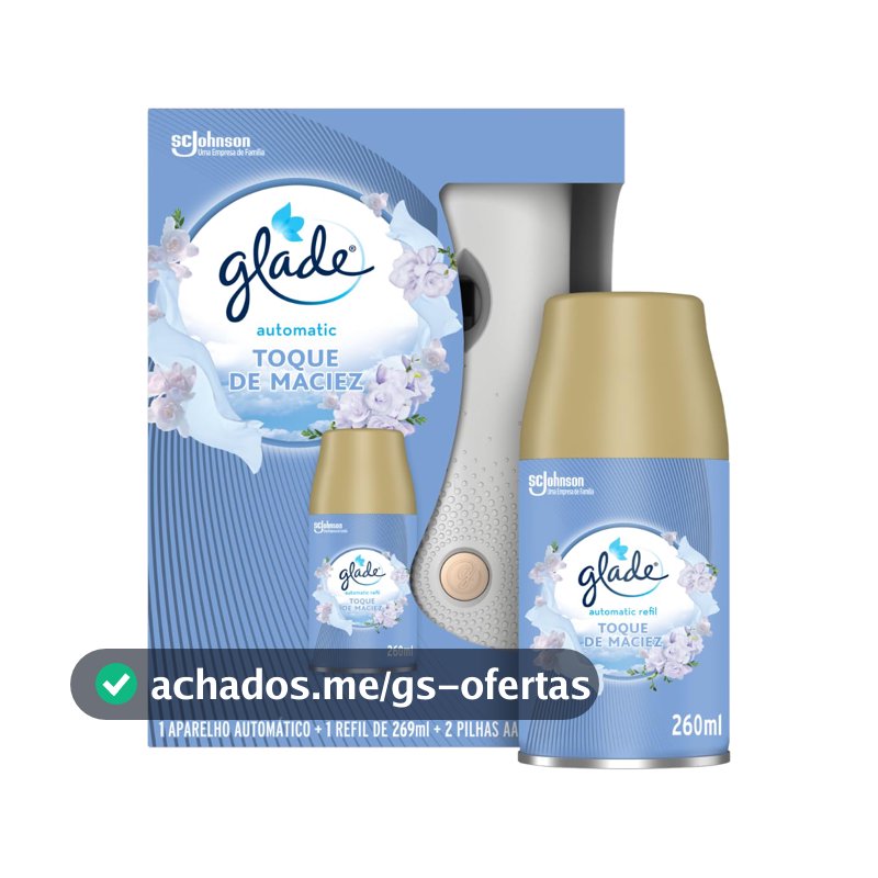 Glade Aromatizador Automático Toque de Maciez, Aparelho e Refil 260ml