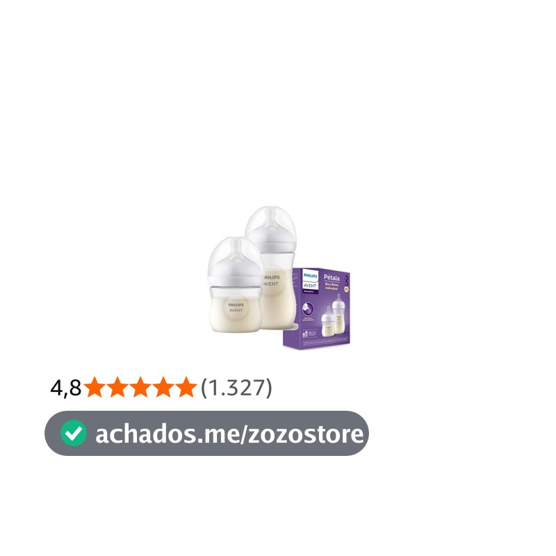 Philips Avent Kit de Mamadeira Pétala 3.0, 125ml Bico Fluxo Lento (fluxo 2), 260ml Bico Fluxo Médio (fluxo 2), 2 Un Branca- SCD838/26