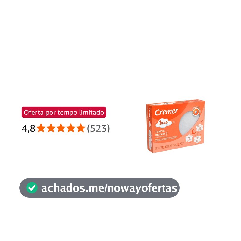 Cremer Toalha Luxo Branca Com 3 Unidades