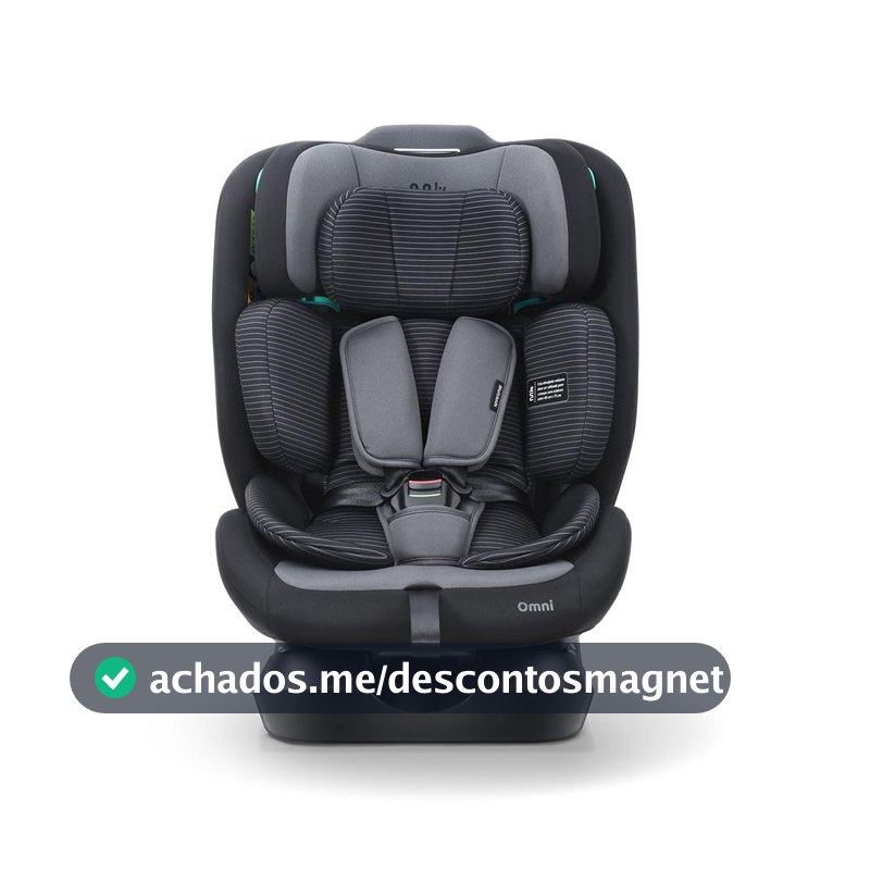Cadeirinha Infantil para Carro Omni 0-36Kg (40-150cm) Preto e Cinza Multikids - BB712