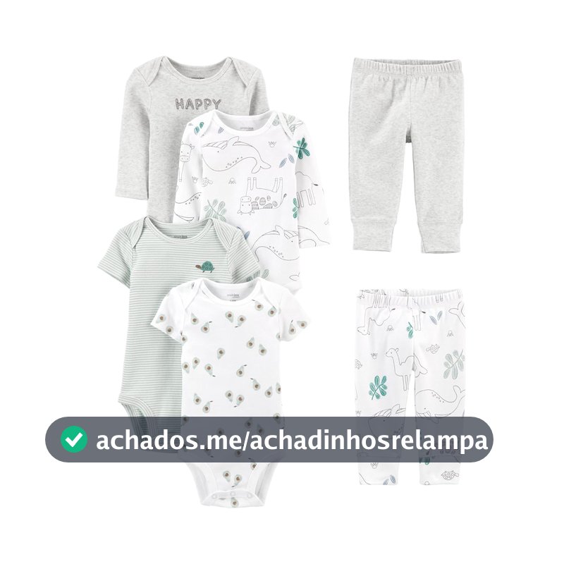 Simple Joys by Carter's Conjunto de 6 peças para bebês meninos (manga curta e comprida) e calça