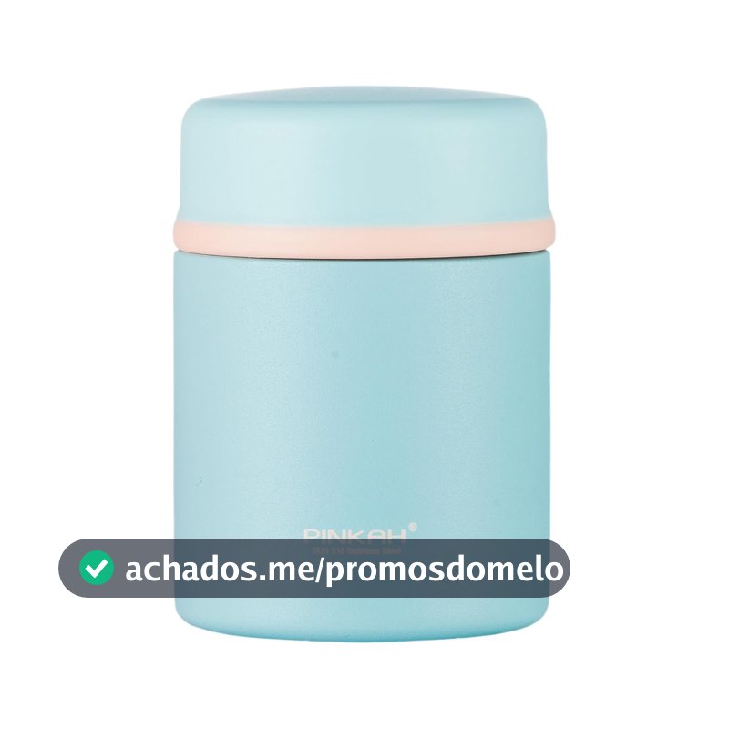 Pote Térmico para Alimentos PINKAH, 440ml Aço Inox 304, Azul - Mantém Temperatura Horas - Ideal Para Sopas, Papinhas e Refeições