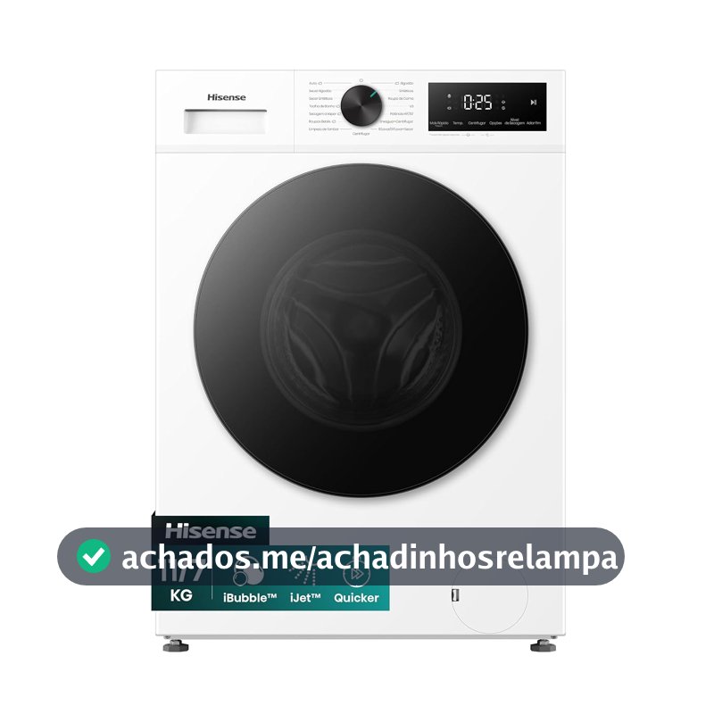 Lava e Seca Hisense 1i Branca 11kg/7kg 4 em 1 Steam Inverter Ciclo Rápido Economia de Água 127V WD1i1141BW1