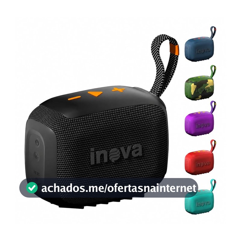 Caixa de Som, inava, Go-4, Bluetooth, Portátil,12h de reprodução, À Prova D'água IP67, TWS/FM/USB/TF(preto)
