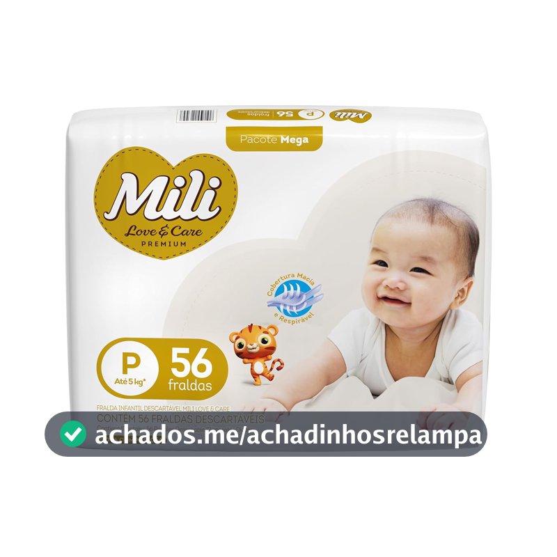 Mili Fralda Love&Care Mega P - 56 Unidades