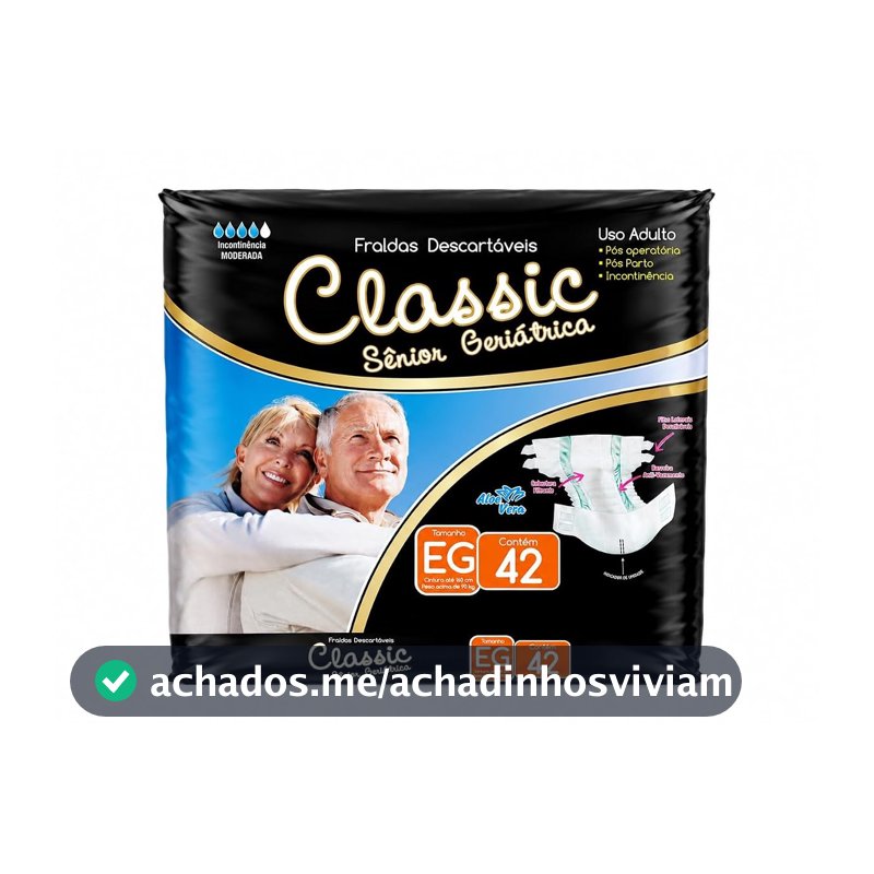 Fralda Classic Jumbo Senior Tam EG - Pacote com 42