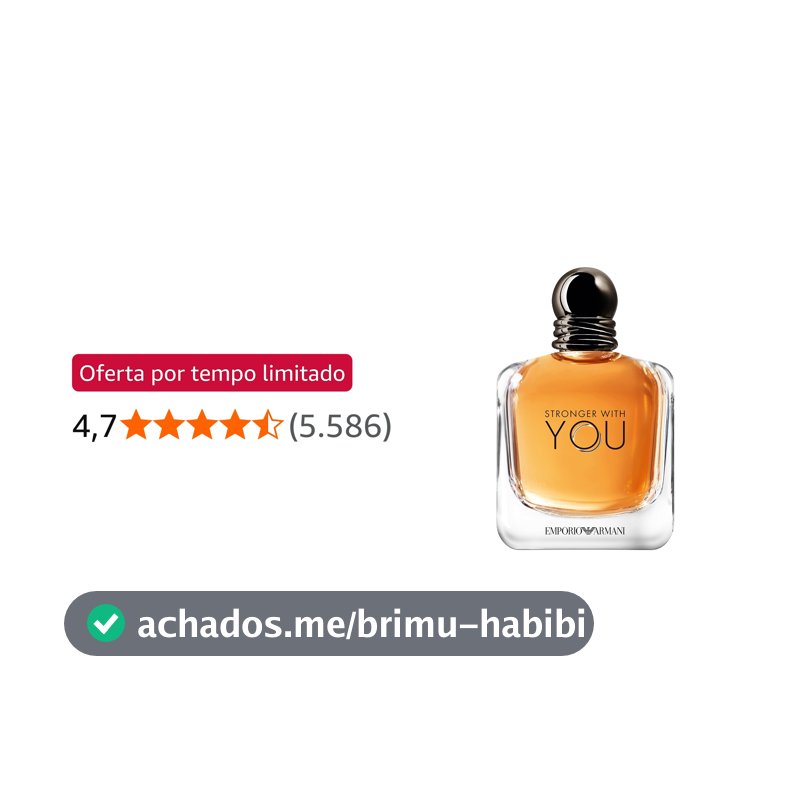 Armani Beauty, Stronger With You Eau de Toilette, Giorgio Armani Perfume Masculino, Fragrância Fougère Amadeirada com Notas Sálvia, Castanha, Baunilha e Lavanda