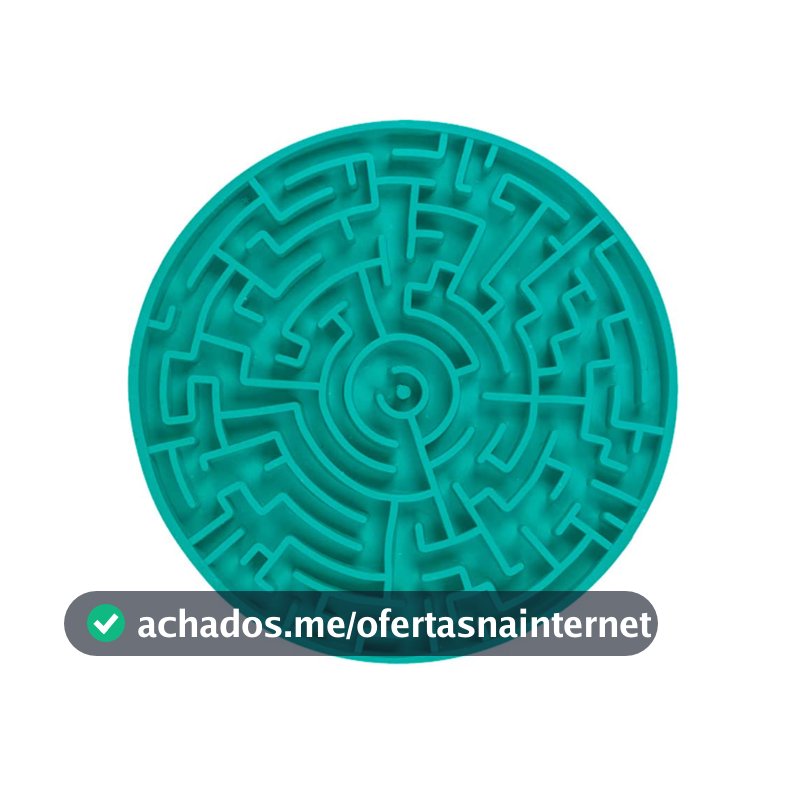 Pet Games Labirinto Verde-Água M -Tapete Para Lamber E Comedouro Para Cães