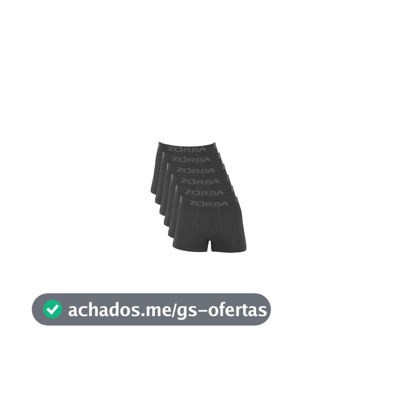 Kit 6 Cuecas Zorba Boxer Extreme Sport sem Costura Microfibra 836 Chumbo – GG