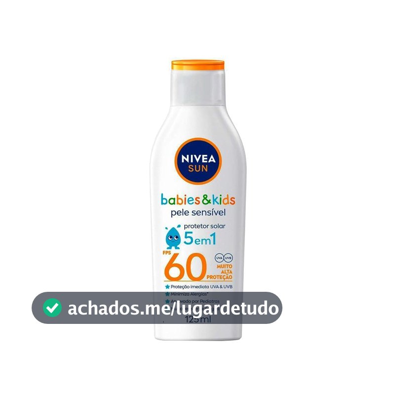 Protetor Solar Nivea Sun Kids & Babies, FPS 60, 125ml