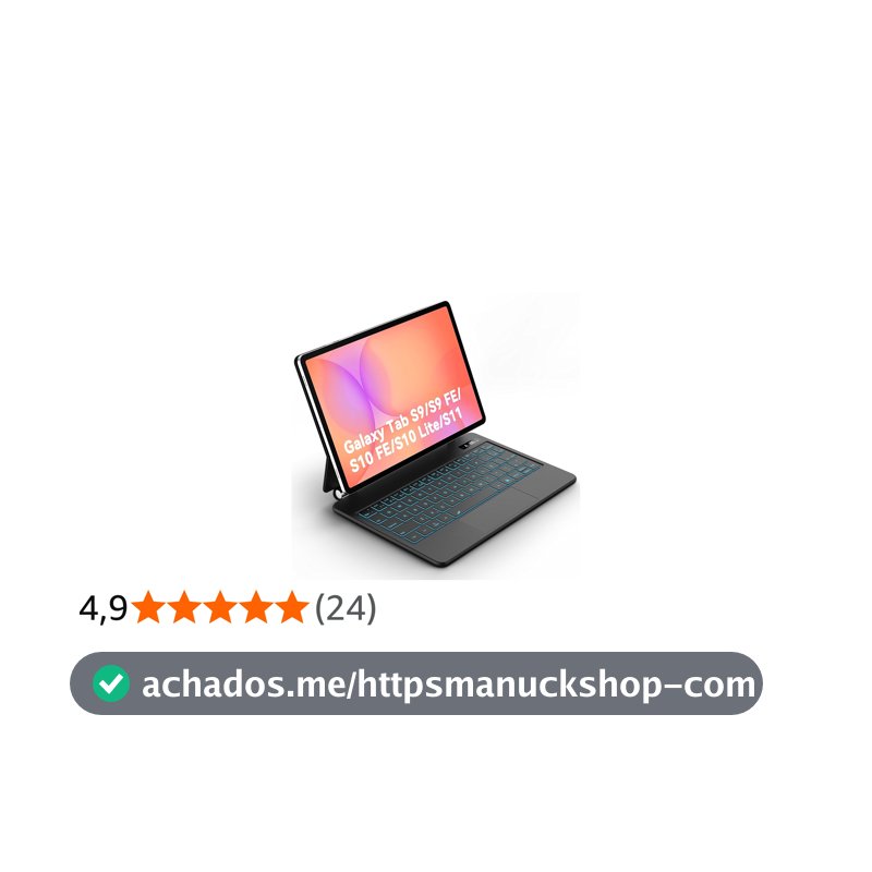 Capa com Teclado para Samsung Galaxy Tab S10 Lite/S10 FE/S9 FE 10.9" e Tab S9 11", Design Magnético Flutuante com Trackpad e Teclas de IA, Teclado Retroiluminado, Preto