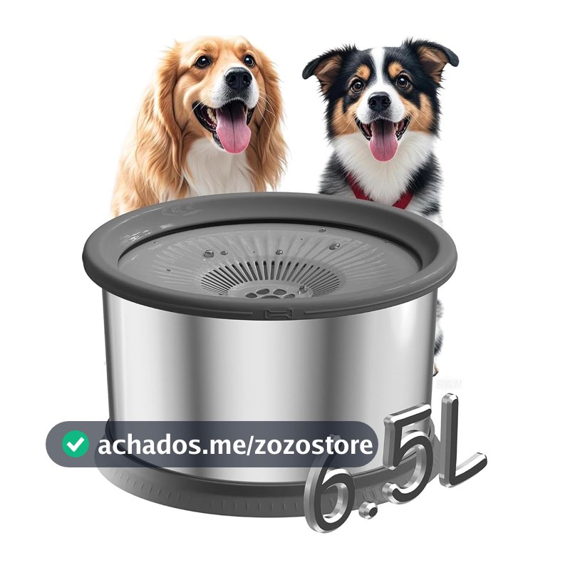 NEWPET 304 Aço Inoxidável Bebedouro Para Cães De 6,5 Litros, À Prova De Derramamento, De Aço Inoxidável, Com Capacidade De 1,6 Galões (220 Oz), De Grande Capacidade, Sem Respingos (6,5L)
