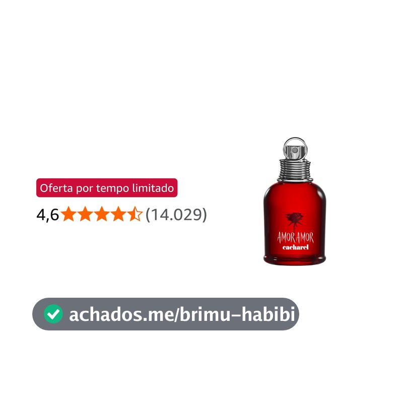 Cacharel, Amor Amor, Perfume Feminino, Fragrância Floral Frutada Ambarada com Notas de Grapefruit Rosa e Baunilha, Eau de Toilette com Fixação Equilibrada, Romântica para o dia e a noite