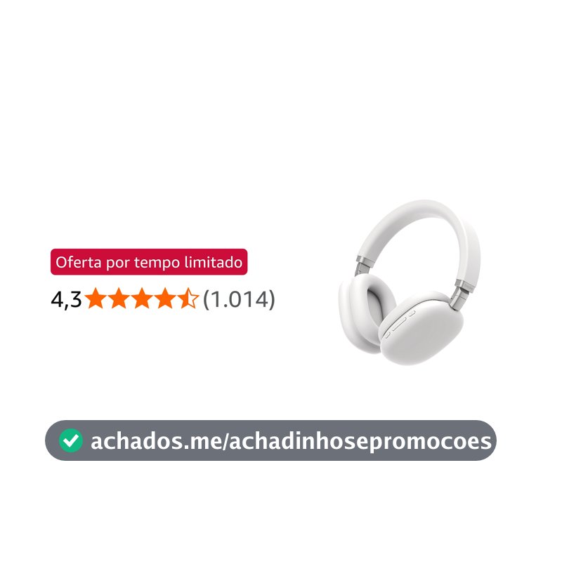 Basike Fones de Ouvido Sem Fio, Headphone Bluetooth on-ear com Microfone