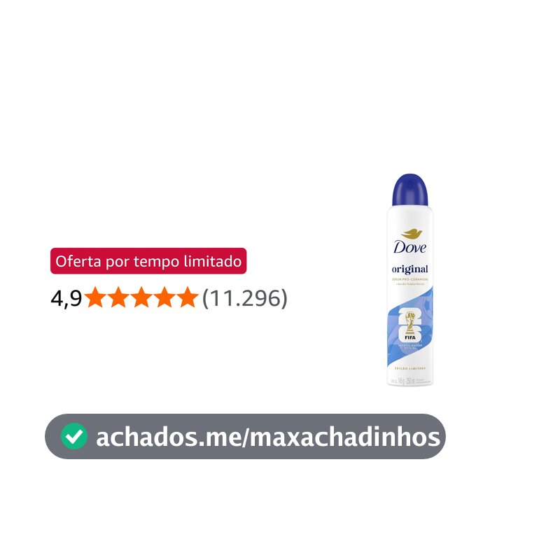 Dove Desodorante Antitranspirante Aerossol Original 250 ML, Leve Mais e Pague Menos