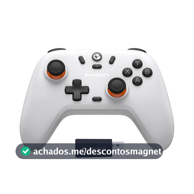 Controlador sem fio GameSir Nova Lite 2.4g para PC com Windows, iPhone, Android, Switch e Steam Deck, Controle Bluetooth Gamepad com gatilho de efeito Hall, Turbo, vibração Rumble(Nova Lite(Branco))