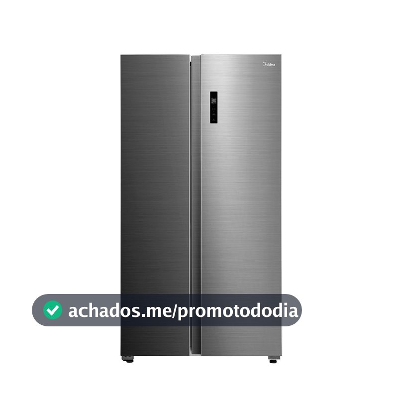 Geladeira Side by Side 511L Inverter Cor Inox Conectada Midea MD-RS710FGD462-220v