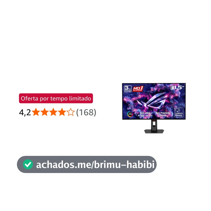 ASUS ROG XG32UCWG Monitor de jogos OLED G-SYNC brilhante de 32 polegadas 4K