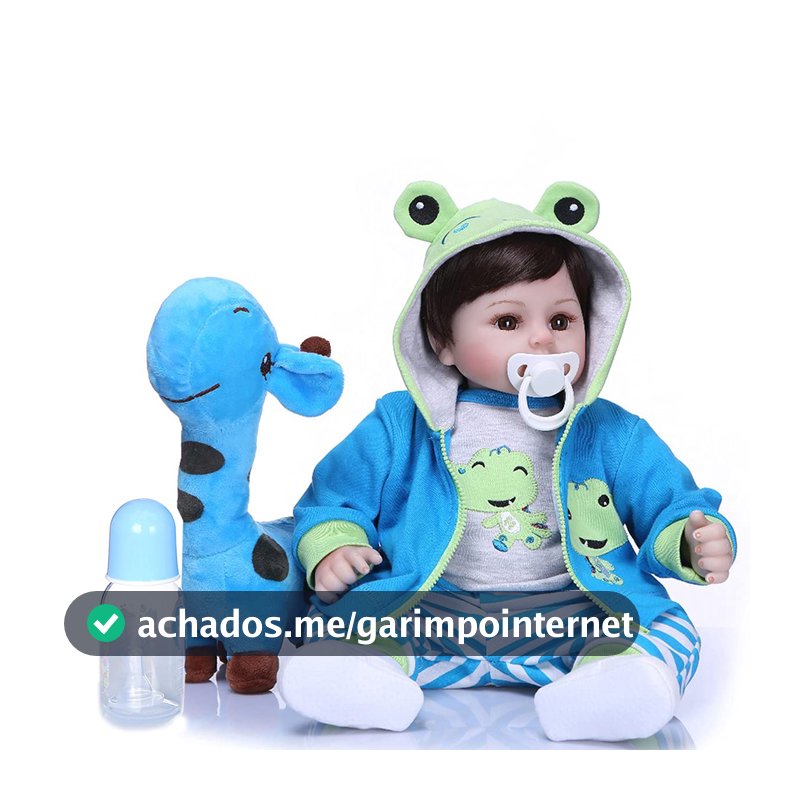 Brastoy Menino Bebê Reborn Boneco de Silicone Realista 48cm (Menino Girafa)