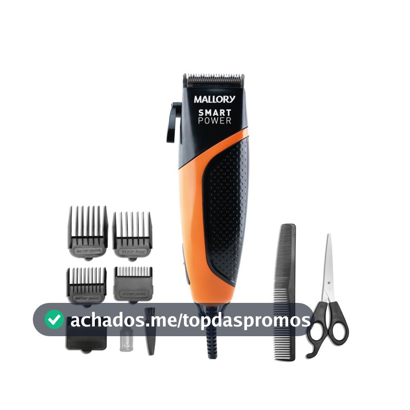 Cortador de Cabelos Mallory Smart Power – Motor de Alta Performance, Lâminas Resistentes, 4 Pentes Guia, Ajuste de Nível de Corte, Design Antideslizante - 220V