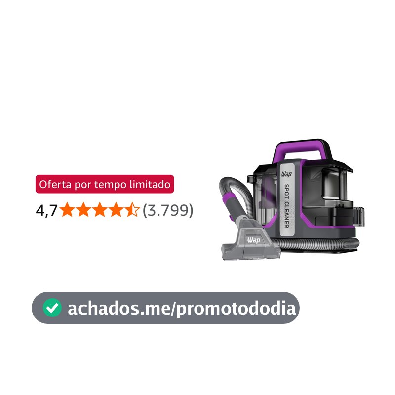 WAP Extratora Portátil Spot Cleaner W3, 3 em 1, Borrifa, Esfrega e Extrai, com Sistema de Autolimpeza, 1450W 127V