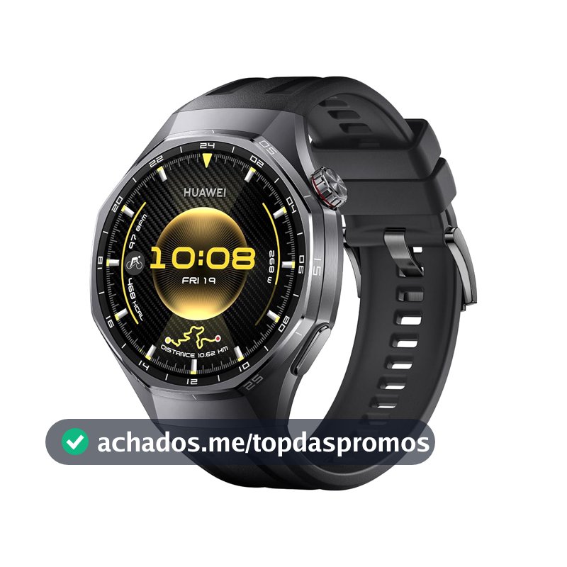 Smartwatch, HUAWEI WATCH GT 6 Pro 46mm, Bateria com Autonomia de Até 21 Dias, Mais de 100 Modos Esportivos, Corrida de Trilha, Ciclismo, Análise de ECG, Compatível com iOS e Android, GPS, Preto