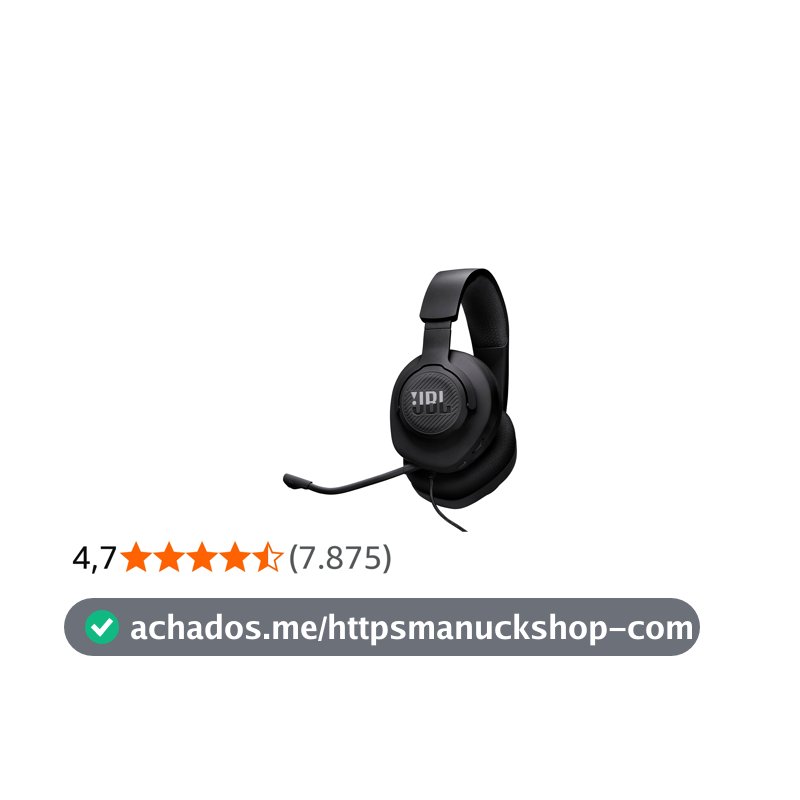 JBL, Fone de Ouvido Com Fio, Quantum 100M2, Headset Gamer, Over Ear, Microfone Removível - Preto