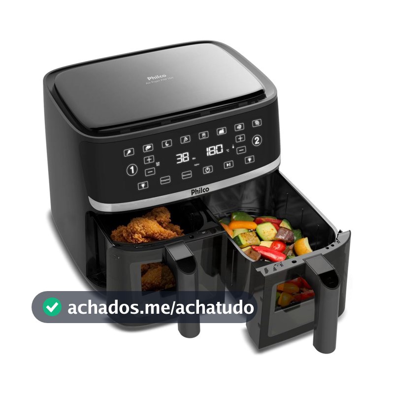Air Fryer Philco 10L Cesto Duplo 2000W PAF10A 220V