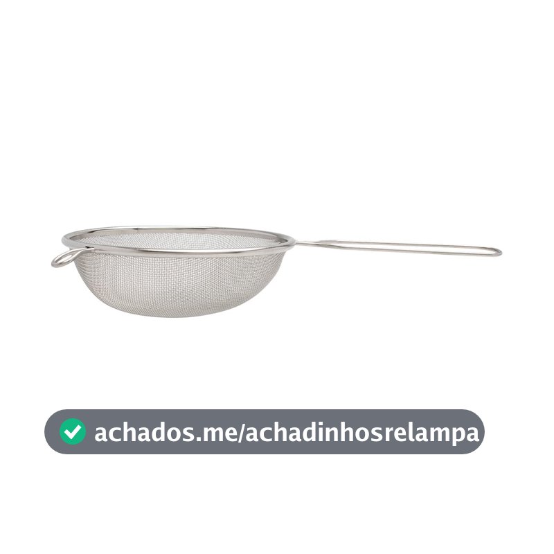 Peneira em Aço Inox com Suporte para Acomodação - 16 CM, Mimo Style