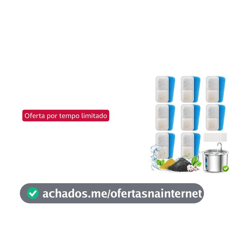 oneisall 8 Filtros De Substituição Do Bloco Para Pwf-001 2L/67Oz Fonte De Água Do Gato Fonte De Água De Aço Inoxidável Para Gatos Dentro, 3 Sistema De Filtragem