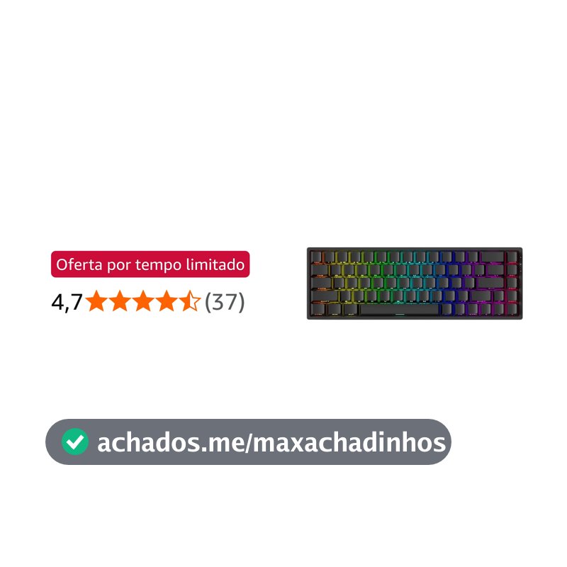 Teclado Magnético Gamer Akko Monsgeek Fun68 RGB Preto 8K Switch Akko Glare Linear Hall Effect ANSI Rapid Trigger SOCD DKS Mod Tap