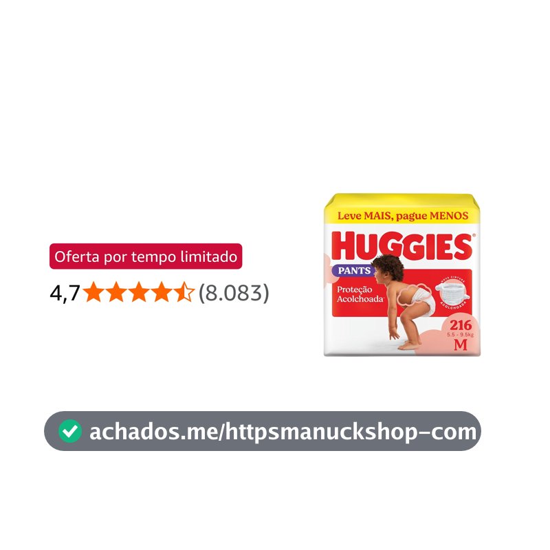 Huggies Fralda Pants Descartável Proteção Acolchoada M - 216 fraldas