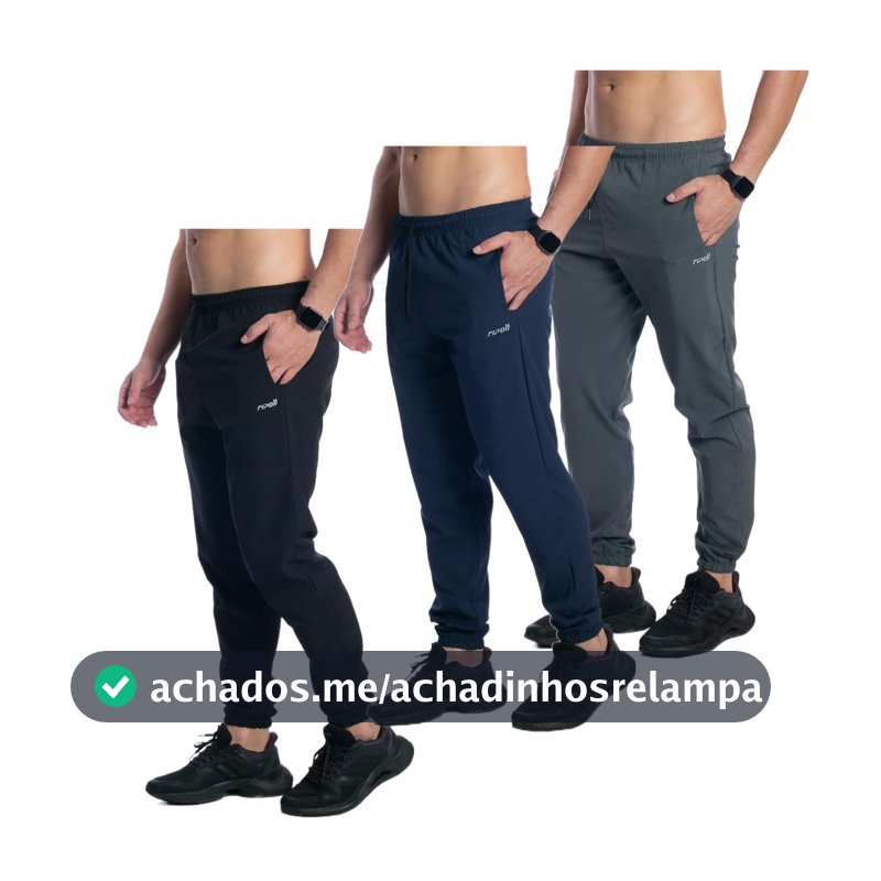 Calça Tactel Elastano Jogger Masculina Corta Vento Treino Academia Esportiva