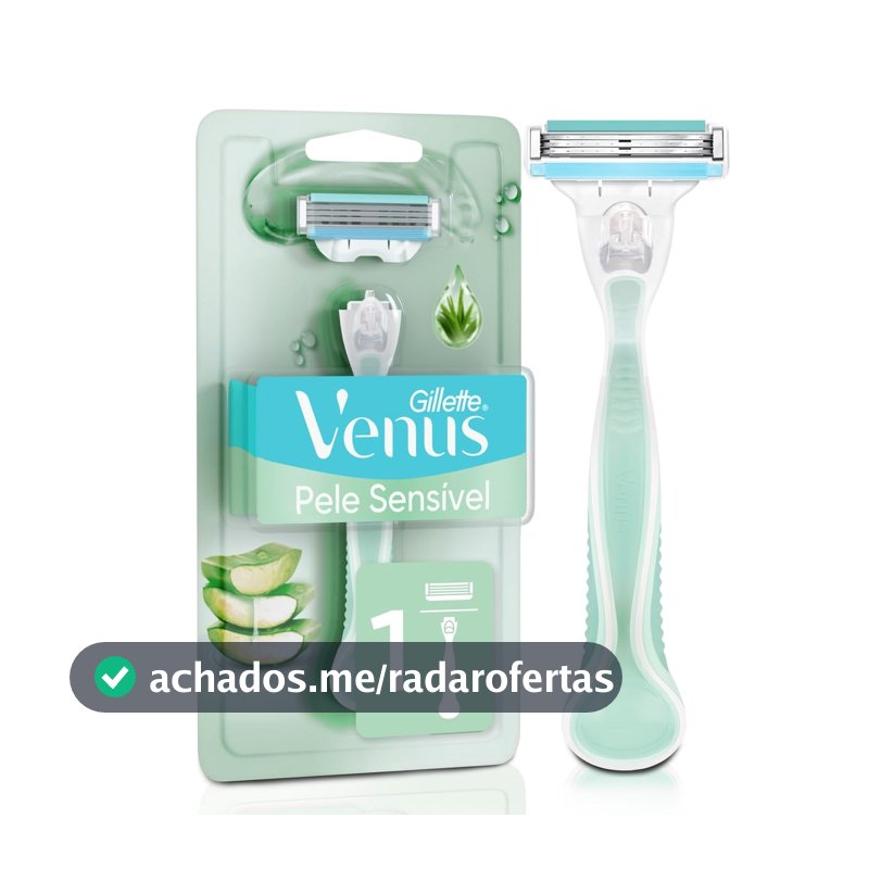 Gillette Venus Pele Sensível Aparelho de Depilar com Aloe Vera, 1 Unidade