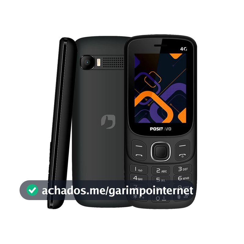 Celular Positivo P41 4G, Tela 2.4", 32MB RAM, Dual SIM, Rádio FM, Bateria 1000mAh - Preto