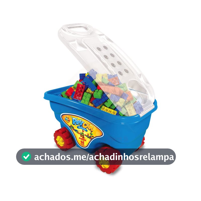 GGB Brinquedo Blocos de Montar Playcar 48 Peças Azul