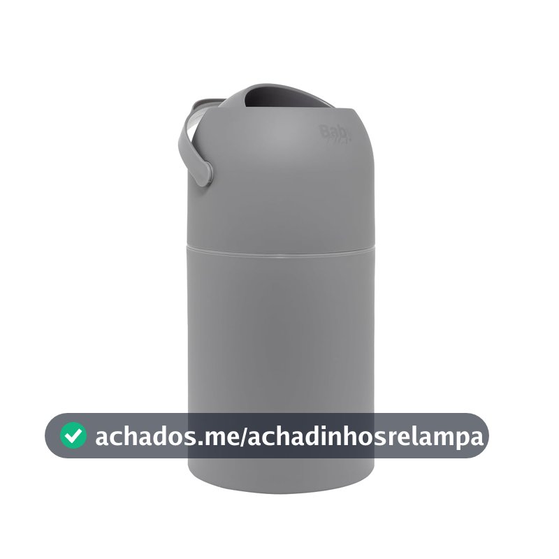 Lixeira Mágica Baby Mel - 3 em 1 Antiodor, Antibacteriana e Antiviral, Capacidade de 10L - Essencial para o Quarto do Bebê (CINZA)