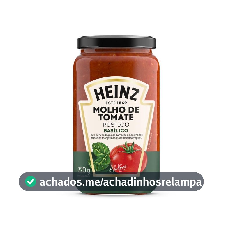 Heinz Molho de Tomate Rústico Basílico em vidro, 320G