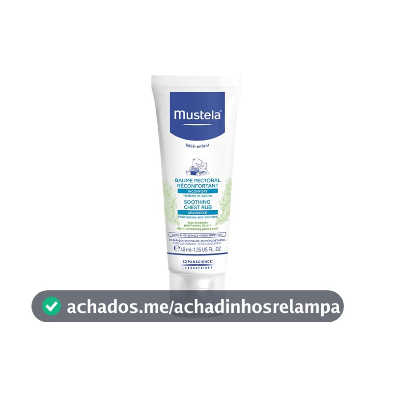 Mustela Bálsamo Peitoral Reconfortante 40 ml, Mustela Bebê, Azul, 40 ml